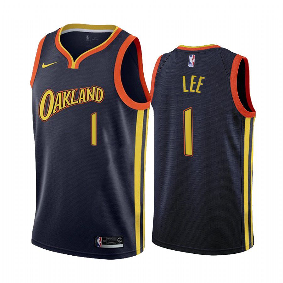 Men Golden State Warriors #1 damion lee navy city edition oakland 2020 nba jersey->customized nba jersey->Custom Jersey